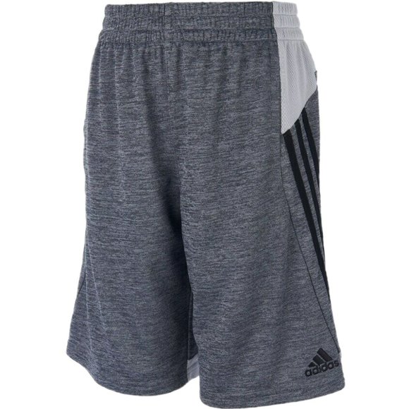 Adidas BOYS Striped Mélange Gray/Black Shorts 7x